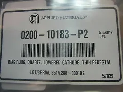 Applied Materials (AMAT) 0200-10183 Bias Plug, Quartz Lowered Cathode, Thin Pede