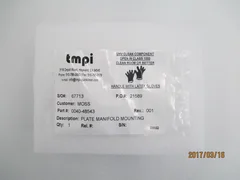 AMAT 0040-48543, PLATE, MANIFOLD MOUNTING, RPS II, 300MM