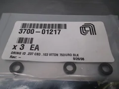 3 AMAT 3700-01217 ORING ID .237 CSD .103 , 75URO BLK, 109027
