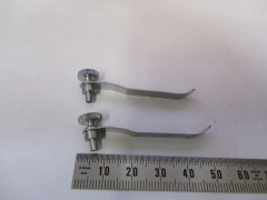 NIKON JAPAN PAIR CLIPS STAGE MICROSCOPE PART AS PICTURED X8-FT-79