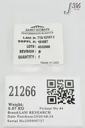 21266 LAM RESEARCH SPACER HUB, P/N: 181087 (NEW) 713-012157-001