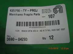 Applied Materials 3690-04293 Screw Mac BTN HD4-40x7/16L PKG 12