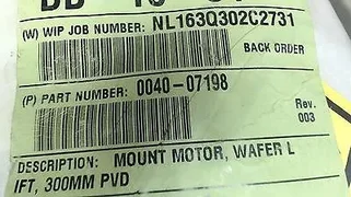 APPLIED MATERIALS - 0040-07198 - MOUNT MOTOR, WAFER LIFT, 300MM PVD