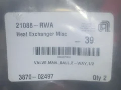 Applied Materials 3870-02497 Valve 21088-RWA Heat Exchange Misc,AMAT,unused*5389