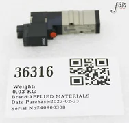 36316 APPLIED MATERIALS VALVE SINGLE SOL 4-WAY 24VDC, NVJ3143 (NEW) 3870-01647