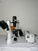 Nikon TS-100F Trinocular Fluorescent Inverted Microscope +C-Mount & Power Supply