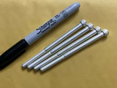 4) APPLIED MATERIALS 3690-04374 SILVER PLATED SCRCAP SKT HD 1/4-20X3-3/4L SST