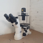 Nikon Eclipse TS100-F Inverted Binocular Microscope with 3) Objectives