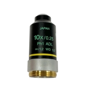 Nikon 10x/0.25 Ph1-ADL Microscope Objective Lens Infinity/1.2 WD 5.2 Made Japan