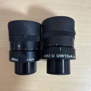 [Pair] Nikon SMZ-U UW10xA/24 Ultra-Wide Microscope Eyepieces FN24 w/ Eye Cups