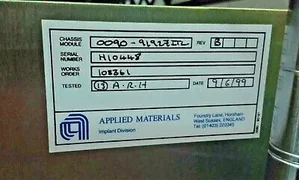 AMAT, XR80 Implanter, Wafer Vacuum Chassis Unit, p/n 0090-91927 ITL