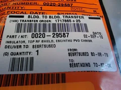 APPLIED MATERIALS AMAT ESC HTHU PVD ENDURA INSULATOR TOP RF SHIELD 0020-29587