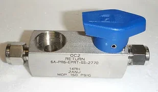 AMAT 0190-01189 Return Plug Valve W/O adapter Parker 6A-PR6-EPRT-SS-2770 3/8 T