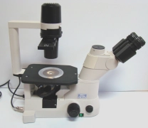 NIKON ECLIPSE TS100-F TRINOCULAR INVERTED PHASE CONTRAST MICROSCOPE
