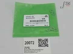 20072 APPLIED MATERIALS WSHR FLAT 1/4ID X 1/2OD 0.045THK STL ZI (NEW) 3880-01304
