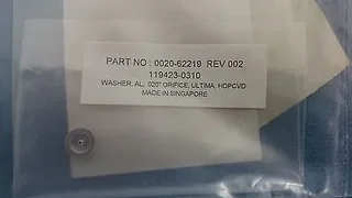 Amat  0020-62219 Washer,Al, 020"Orifice, Ultima,HDPCVD-119423-0310, 1 lot of 30