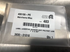 Applied Materials/AMAT Label Lasertab Marker WHT Poly LAM  PN: 3830-01018