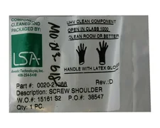 LOT OF 8 LSA ANODIC TECHNOLOGIES AMAT SCREW SHOULDER DC BIAS TIN 0020-21366