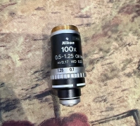 Nikon 100x 0.5-1.25 WD0.23 Microscope Objective Lens As Is