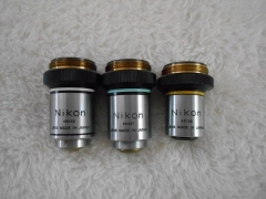 Set of 3 Nikon Microscope Objective Lenses 10x 40x HI100x RMS Mount Japan