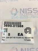 5PCS AMAT 3690-01988 SCR CAP SKT HD 10-24 X 1.5L HEX SKT SS