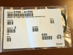 APPLIED MATERIALS (AMAT) 3700-01258 ORING ID 1.989 CSD .070 VITON 75DURO BLK 