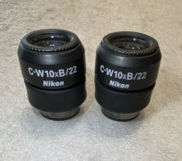 Pair of Nikon C-W10xB/22  Focusing Microscope Eyepieces FREE SHIPPING