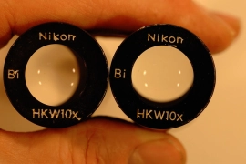Nikon HKW10x Bi Microscope Eyepieces pair