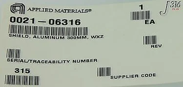 5013 APPLIED MATERIALS WXZ ALUMINIUM 300MM SHIELD (NEW) 0021-06316