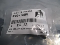 2 AMAT 3300-03169 Swagelok Pushlok 3/8T Tubing Fitting Adapter, 111215