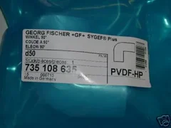 NEW GEORG FISCHER+GF+SYGEF 735 108 635 90° ELBOW 50mm PVDF