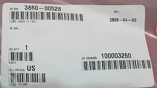APPLIED MATERIALS P/N 3860-00528 TUBE-8000-T-001