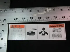 Applied Materials AMAT 0060-09185 LABEL WARNING TOXIC GAS