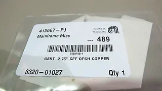 APPLIED MATERIALS P/N 3320-01027 GASKET 2.75"CFF COPPER