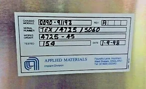 AMAT, XR80 Implanter, PDU DAQ Chassis Unit, p/n 0090-91193