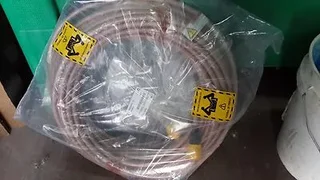 AMAT 0190-34792 CABLE ASSEMBLY 13.56MHZ 127.2NS 7/16 STR TO 7/16 RT ANG 95 FT 