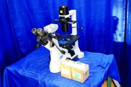 Nikon ECLIPSE TS100 Inverted Microscope C-W10xA Plan Fluor Objectives Untested