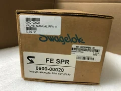 AMAT 0600-00020 Diaphragm Valve, Manual, PFA 1/2" , Swagelok NXT-DRP81AFEFE-WH