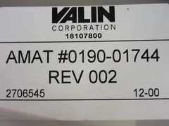 Applied Materials (AMAT) 0190-01744 Valin 18107800 ORING 1C3BOX1