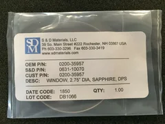 AMAT APPLIED MATERIALS 0200-35957 WINDOW, 2.75" DIA, SAPPHIRE, DPS CHAMBER