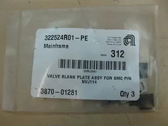 Applied Materials 3870-01281 VALVE BLANK PLATE ASSY FOR SMC