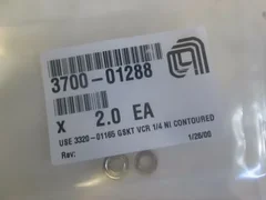 AMAT, 3700-01288, GSKT VCR 1/4 NI Contoured, New, Lot of 2