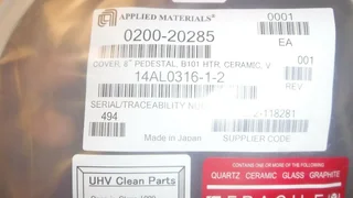 APPLIED MATERIALS AMAT B101 HEATER CERAMIC PEDESTAL COVER 0200-20285 200MM