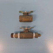 160-0202 AMAT 3870-01702 (2EA) VALVE BALL 2WAY 1/2FNPT X .500D-FLOW BRS [USED]