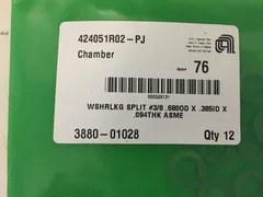 LOT OF 12 APPLIED MATERIALS 3880-01028 WSHR LKG SPLIT #38.680 ODX.385 ID X .094 
