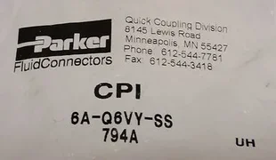 Parker 6A-Q6VY-SS Quick Coupling 3/8 Male X 3/8" Tube Socket AMAT 3300-01956
