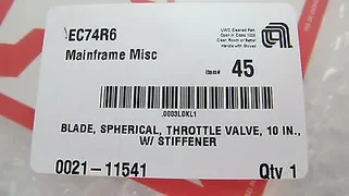 APPLIED MATERIALS 0021-11541 BLADE,SPHERICAL,THROTTLE VALVE,10" W/STIFFNER