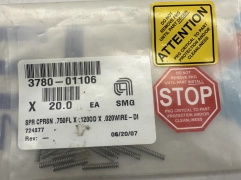 20PCS APPLIED MATERIALS AMAT 3780-01106. SPR CPRSN .750 FL X.120 OD X .020 WIRE