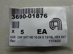 5PCS APPLIED MATERIALS 3690-01876 SCR CAP SKT HD 10-24 X 13/16L HEX SKT
