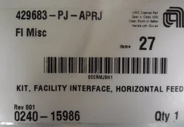 Applied Materials; 0240-15986, Kit, Facility Interface, Horizontal Feed